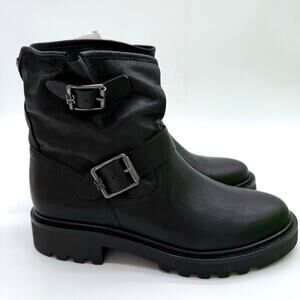 Sam Edelman Kinsley Motorcycle Biker Leather Harness 90s Boot Black NWB 9